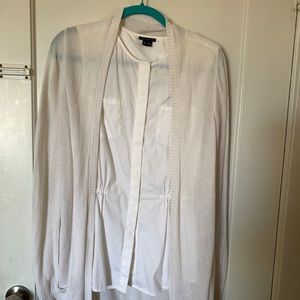 Theory blouse and cardigan, perfect combo